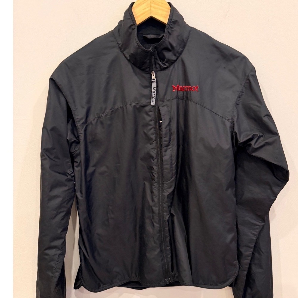 Marmot Womens Black Full Zip Fleece Lined‎ Windbreaker Jacket Size Medium